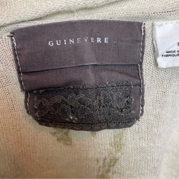 Guinevere Anthropologie Cotton & Metallic Fabric Cardigan Open Front Sweater SM - Picture 4 of 16